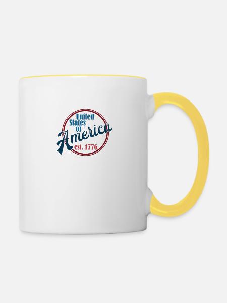 United States of America - Tasse zweifarbig - Weiß/Gelb
