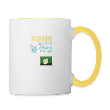 TDAH Nous pensons plus avant le petit déjeuner que - Mug contrasté - blanc/jaune - Droite