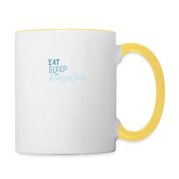 Eat Sleep Analyze Data Repeat - Contrasting Mug - white/yellow - Right