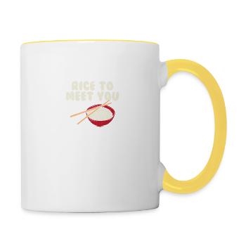 Rice To Meet You - Mug contrasté - blanc/jaune - Droite