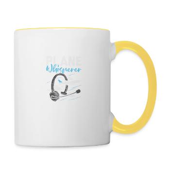 Plane Whisperer - Tasse zweifarbig - Weiß/Gelb - Rechts