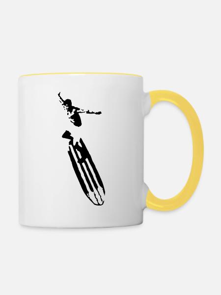 surfer - Tasse zweifarbig - Weiß/Gelb