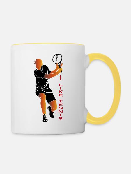 tennis5 - Tasse zweifarbig - Weiß/Gelb