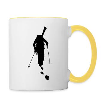 freeride skiing - Contrasting Mug - white/yellow - Right