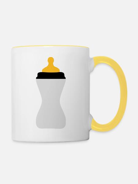 Babyflaschen - Tasse zweifarbig - Weiß/Gelb