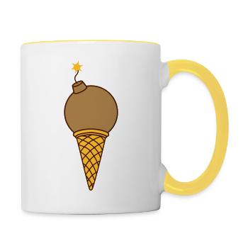 bombe de glace explosion de boulet de canon zuender sauter - Mug contrasté - blanc/jaune - Droite