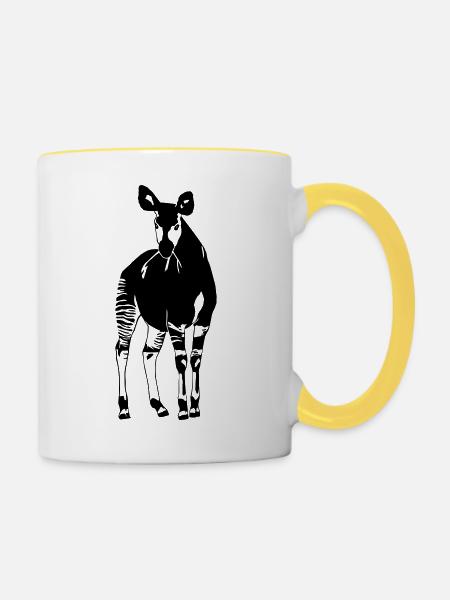 Okapi - Tasse zweifarbig - Weiß/Gelb
