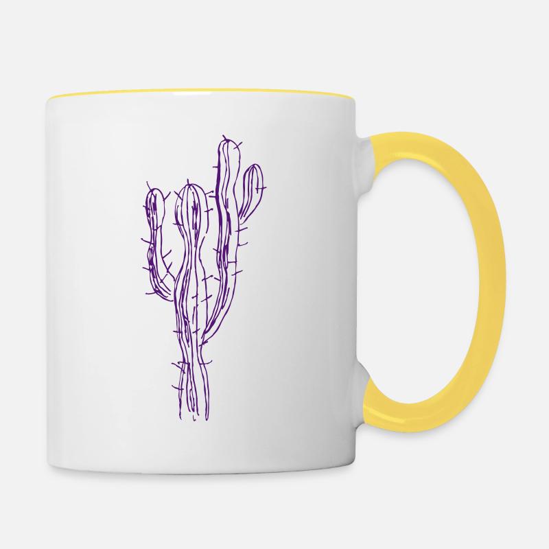 cactus - Mug contrasté - blanc/jaune