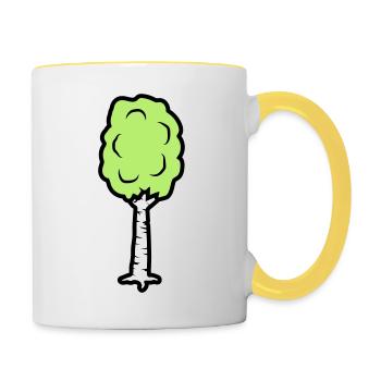 Bande dessinée Birke - Mug contrasté - blanc/jaune - Droite