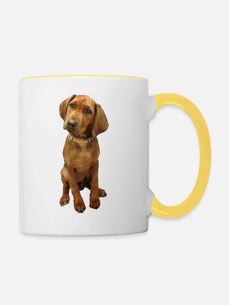 Hunderasse Ridgeback - Tasse zweifarbig - Weiß/Gelb