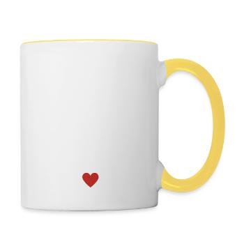 Désolé les filles mon cœur est à maman - Mug contrasté - blanc/jaune - Droite