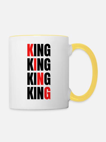 King - Tasse zweifarbig - Weiß/Gelb