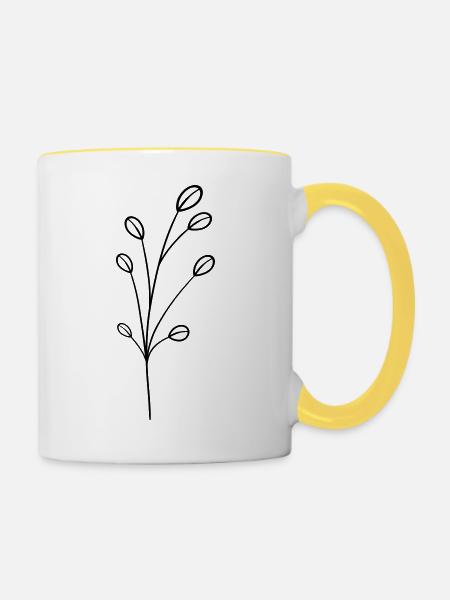 simple Wildblume - Tasse zweifarbig - Weiß/Gelb