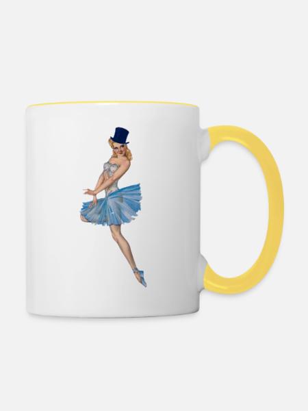 ANSTECKNADEL - Tasse zweifarbig - Weiß/Gelb