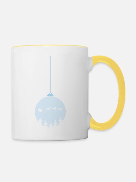 weihnachtskugel christmas - Tasse zweifarbig - Weiß/Gelb