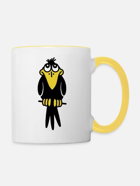 Mr. Crow - Tasse zweifarbig - Weiß/Gelb
