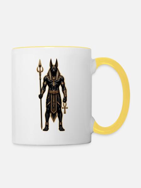 Anubis-Kriegspriester - Tasse zweifarbig - Weiß/Gelb