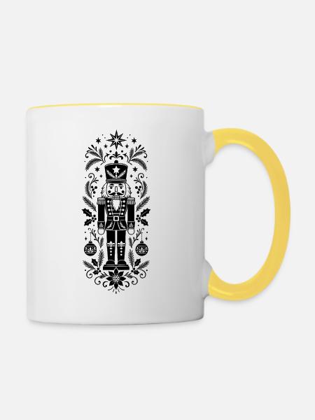 Nussknacker Weihnachten - Tasse zweifarbig - Weiß/Gelb