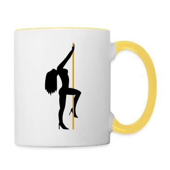 Striptease Woman - Contrasting Mug - white/yellow - Right
