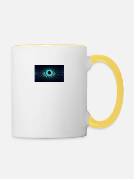 Auge - Tasse zweifarbig - Weiß/Gelb