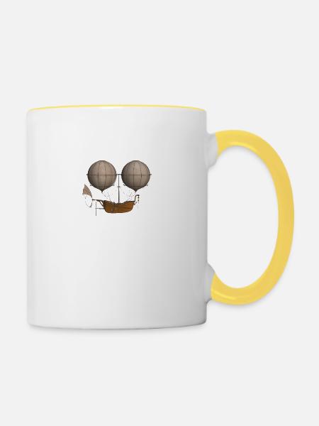Luftschiff - Tasse zweifarbig - Weiß/Gelb