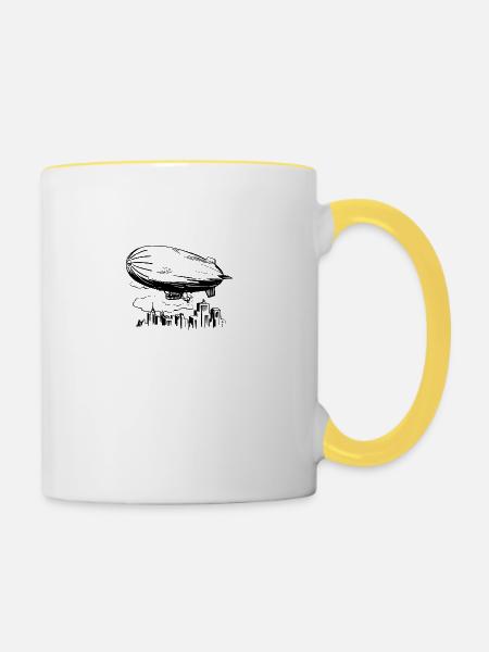 Luftschiff - Tasse zweifarbig - Weiß/Gelb