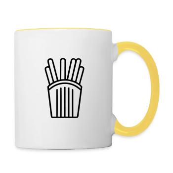 Pommes frites - Tasse zweifarbig - Weiß/Gelb - Rechts
