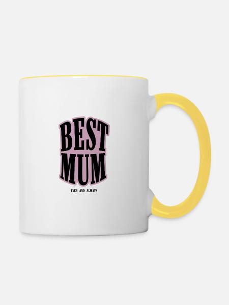 BEST MUM - Tasse zweifarbig - Weiß/Gelb