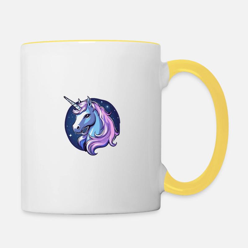 Magisches Einhorn - Tasse zweifarbig - Weiß/Gelb