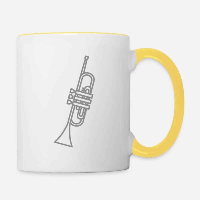 Minimalist Trumpet - Contrasting Mug - white/yellow