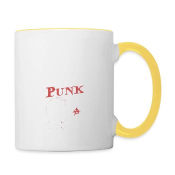 62 Years Old and Still Punk, Punks Not Dead, Punk - Contrasting Mug - white/yellow - Right