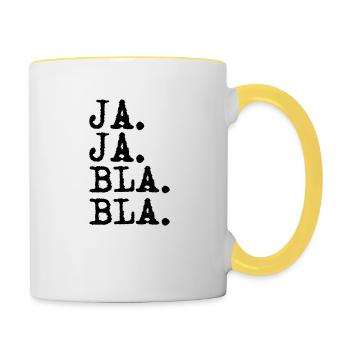 yes yes blah blah - Contrasting Mug - white/yellow - Right