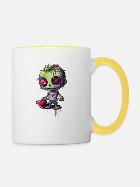 für immer deins - Tasse zweifarbig - Weiß/Gelb