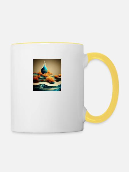 A Drop in the Sea - Tasse zweifarbig - Weiß/Gelb