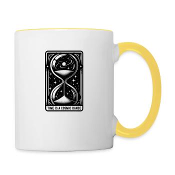 Time is a cosmic Dance - Contrasting Mug - white/yellow - Right