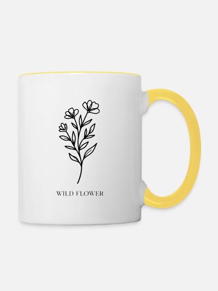 Wildblume - Tasse zweifarbig - Weiß/Gelb