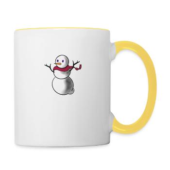 sneeuwpop - Mok tweekleurig - wit/geel - Rechts