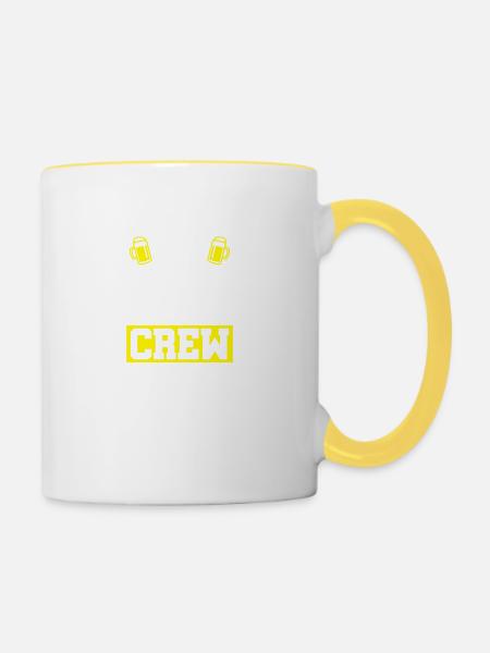 bachelor party crew - Tasse zweifarbig - Weiß/Gelb