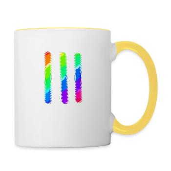 Lignes | Lignes ondulées | symboles | Modèle - Mug contrasté - blanc/jaune - Droite