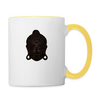 Bouddha - Mug contrasté - blanc/jaune - Droite