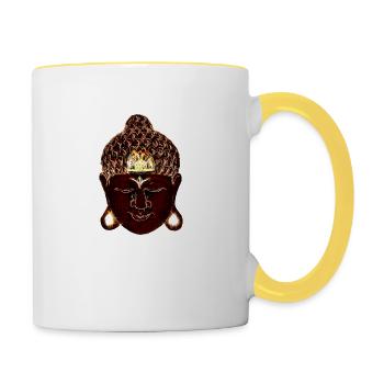 Bouddha - Mug contrasté - blanc/jaune - Droite