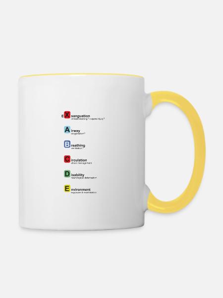 xABCDE english version - Tasse zweifarbig - Weiß/Gelb
