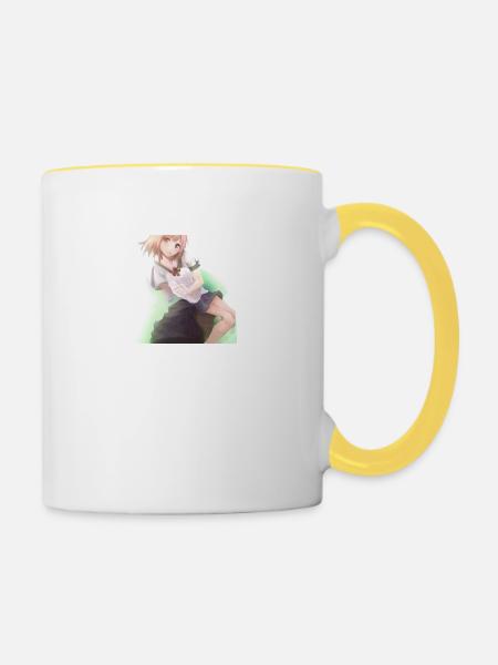 Anime - Tasse zweifarbig - Weiß/Gelb