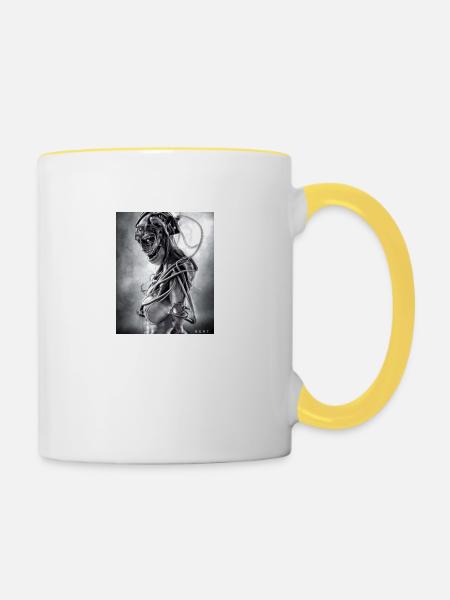 strong - Tasse zweifarbig - Weiß/Gelb