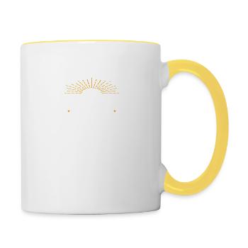 De vraies femmes tirent des caravanes - Mug contrasté - blanc/jaune - Droite