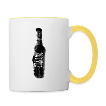 Bierflasche Bottle - Tasse zweifarbig - Weiß/Gelb - Rechts
