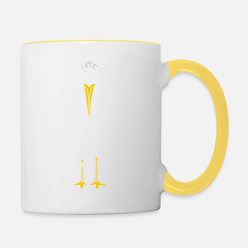 Marabout d'Afrique / Marabou Stork (E, DDP) - Mug contrasté - blanc/jaune