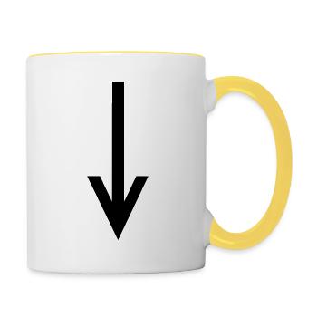 Pfeil - Tasse zweifarbig - Weiß/Gelb - Rechts