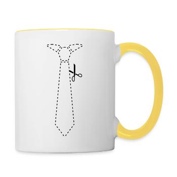 cut_out_tie - Contrasting Mug - white/yellow - Right