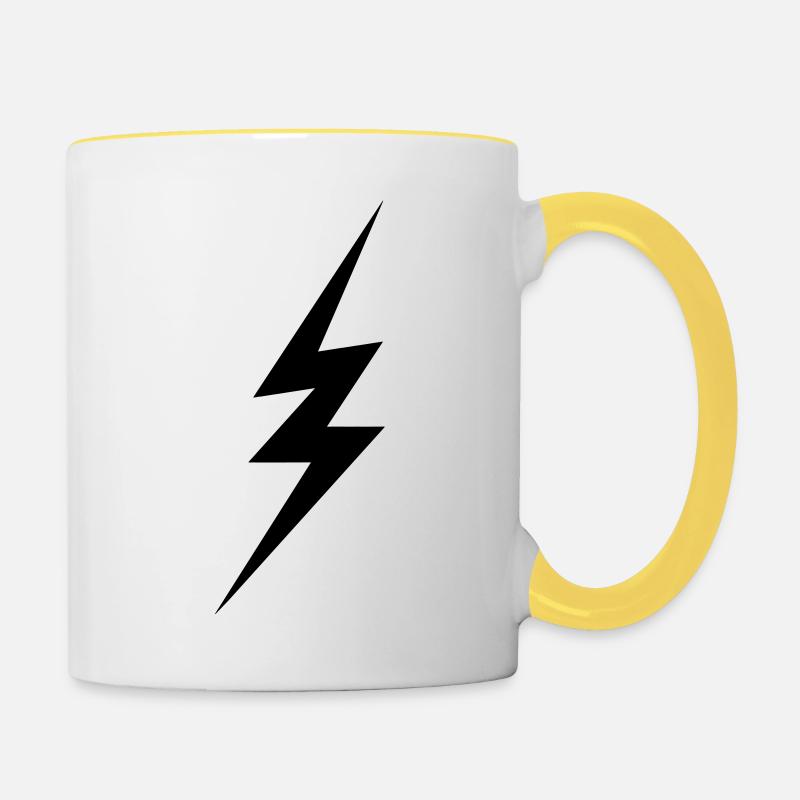 éclairs - Mug contrasté - blanc/jaune